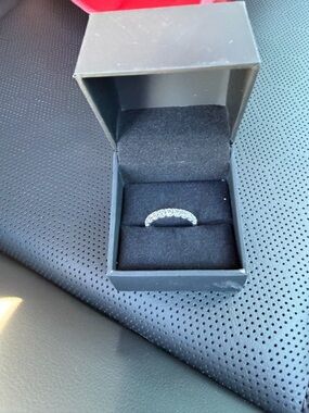 Diamond-Style Pavé Half Eternity Ring in white gold